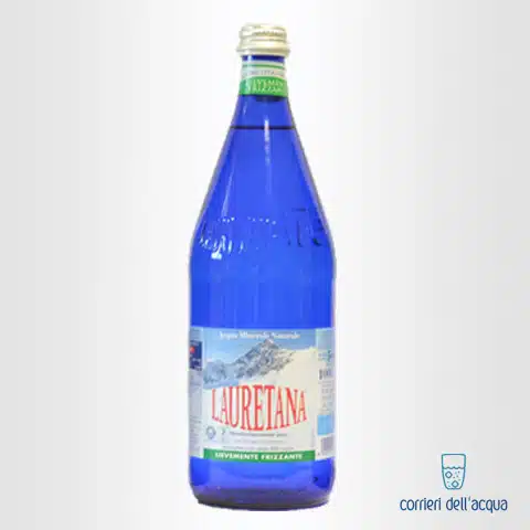 Acqua Leggermente Frizzante Lauretana 1 Litro Bottiglia di Vetro