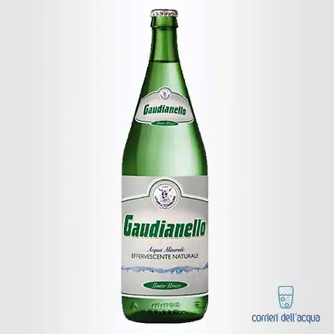 Acqua Lievemente Frizzante Gaudianello Monticchio 1 Litro Bottiglia di Vetro Verde