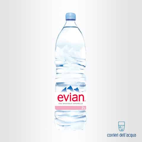 Acqua Naturale Evian 2 Litri Bottiglia di Plastica PET