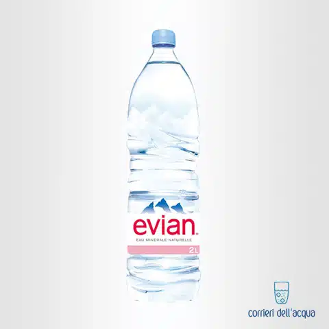 Acqua Naturale Evian 2 Litri Bottiglia di Plastica PET con