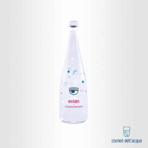 Acqua Naturale Evian Chiara Ferragni 075 Litri Bottiglia di Vetro