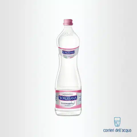 Acqua Naturale Sorgesana 1 Litro Bottiglia di Vetro Bianco
